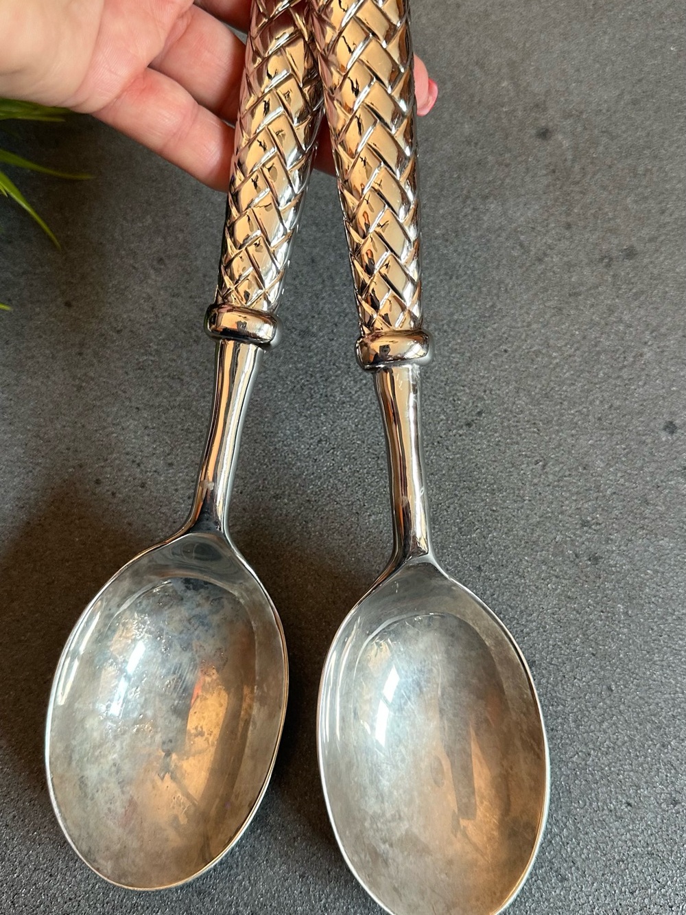 Braided-Handle Serving Spoons - Set of 2